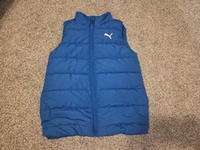Puma Blue Puffer Vest Full Zip Boys Youth Activewear Size Med 10/12