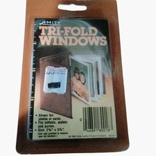Amity Trifold Wallet Insert Card Holder Windows Photo Billfold Vintage USA 1986