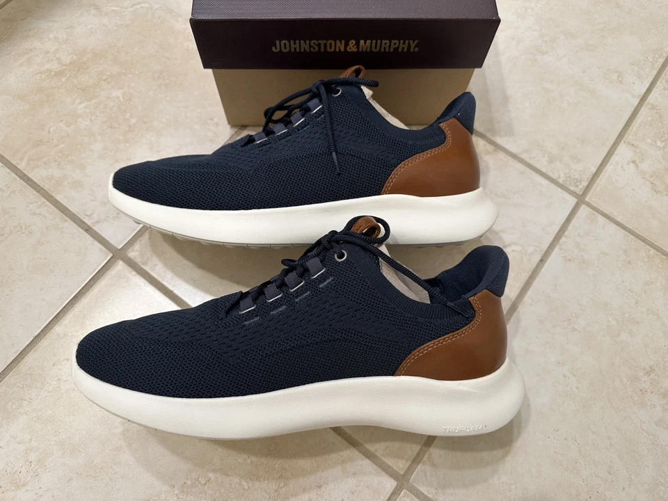 Nuevo con etiquetas Johnston Murphy 10.5M AZUL MARINO TEJIDO AMHURST Tecnología Smart Degree Con cordones Foto 4 de 4
