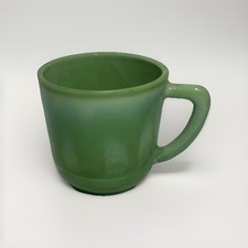 2 1/4  Akro Agate Green Slag Glass Child  s Tea Set Cup