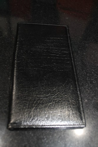 NEW BUXTON SHRUNKEN GRAIN COWHIDE LEATHER BLACK MENS WALLET - CHECKBOOK WALLET - Picture 2 of 2