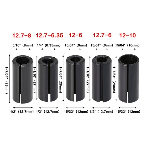 13x Router Bit Adapter Collet Adapter Chuck Collet Shank Milling Cutter Tool - Picture 6 of 8
