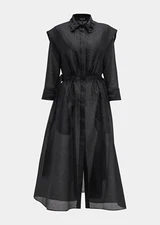 new Teri Jon by Rickie Freeman 3D Floral Collar Jacquard Shirt Dress in Black 10