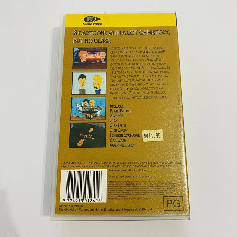 Beavis and Butthead VHS Video History of Beavis Part II MTV VHS Video Tape 2000 - Image 3 of 4