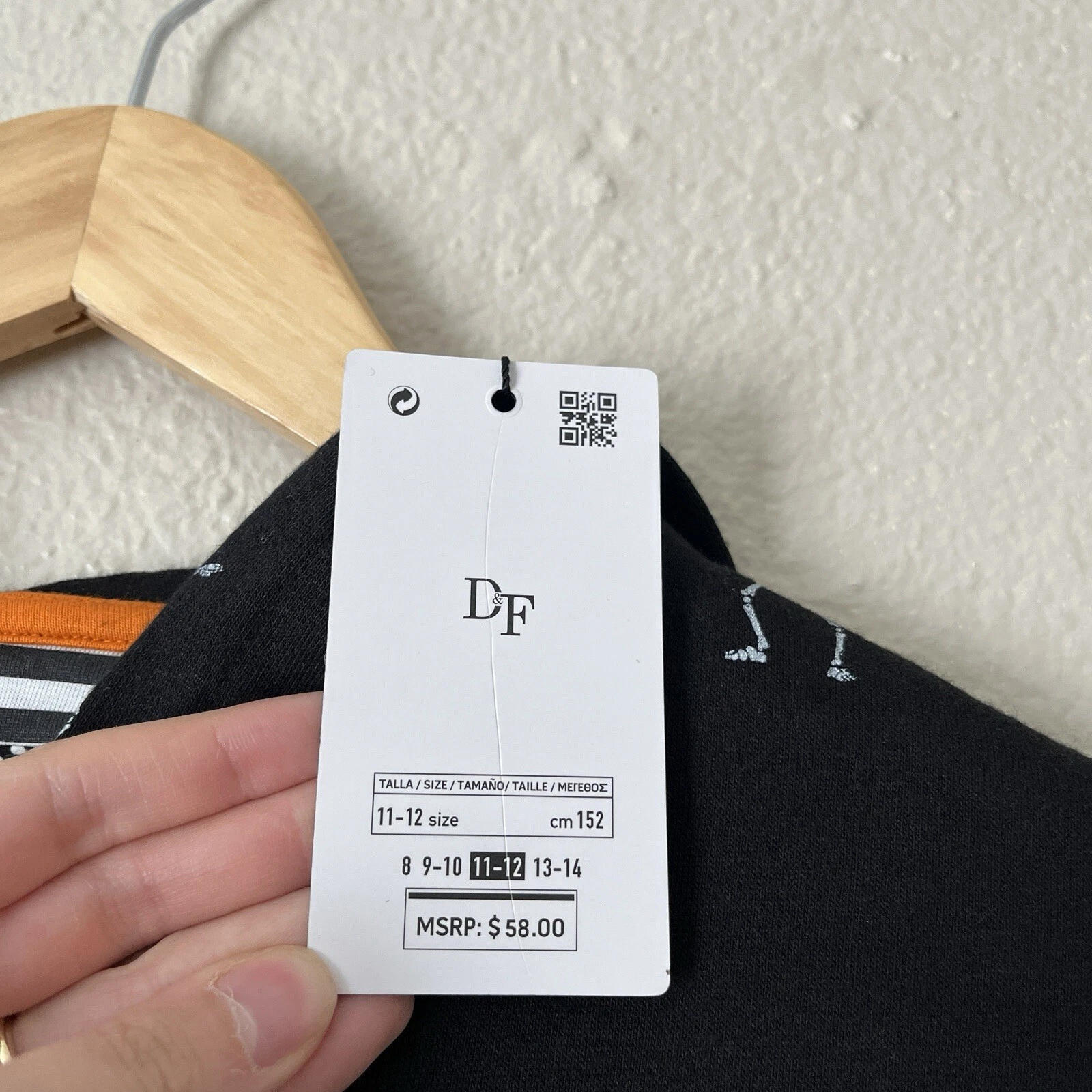 UNDERCOVER Felpa con cappuccio scheletro tempo segreto denim e fiori nuova con etichetta pullover Halloween