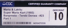 CGC 10 Banpresto SUPER MARIO KART Mario Vs Lakitu NINTENDO Card Famicom SNES !!!