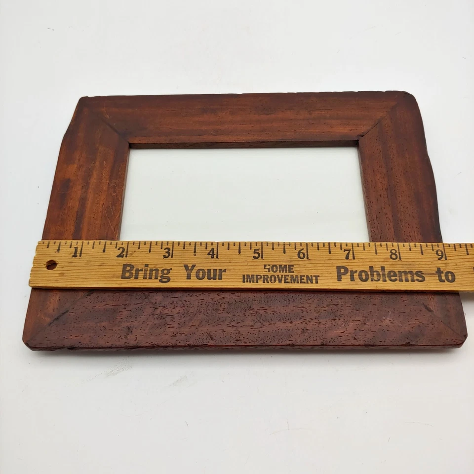 Anthropologie Reclaimed Wood Photo Picture Frame 4x6 Dark Brown Rustic Primitive - Image 3 of 4