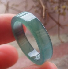 Video Certified Green 100 A JADE Jadeite Rectangle RING USA. 8.5    702428 AS