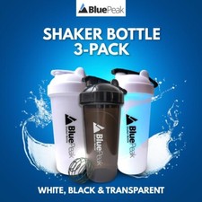 Protein Shaker Bottle 28 oz 3-Pack BluePeak
