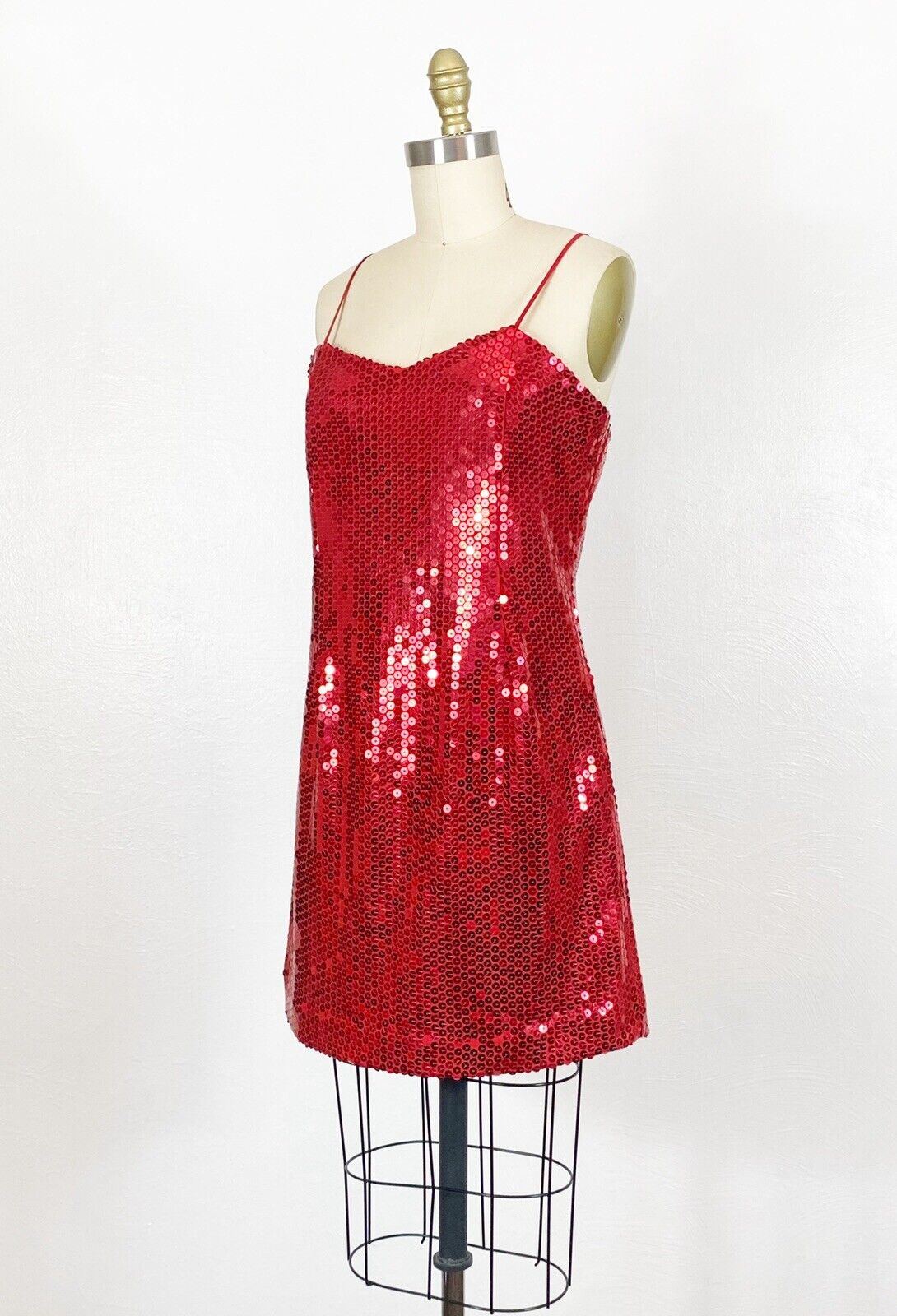 1980s Sequin Dress - Red Sequin Dress - Red Wiggl… - image 6