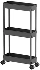 Sooyee 3 Tier Rolling Cart with WheelsSlim Storage CartNarrow Storage Cabinet...