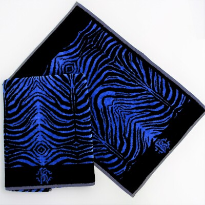 ROBERTO CAVALLI HOME SCHWAMMSET 2-TEILIG ''MIRROW ZEBREE PERVINCA'' REINE BAUMWOLLE