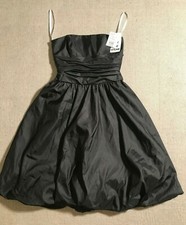 David’s Bridal Women’s Dress 4 Black Fit And Flare Taff Strapless Balloon 2857