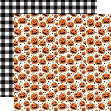 2 Sheets of Echo Park Paper I LOVE HALLOWEEN 12x12 Cardstock - Pumpkin Pals