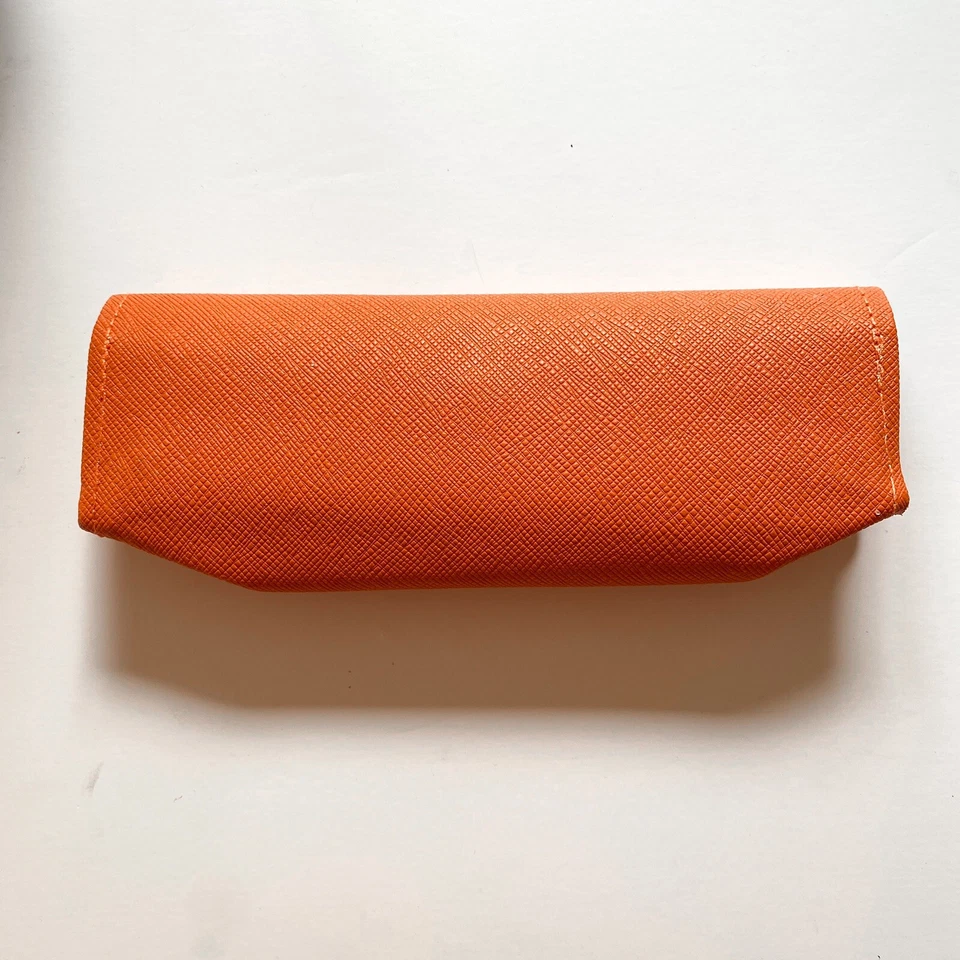 Tory Burch Authentic Orange Eyeglasses Case Only Sunglasses Case Gold Logo - Image 3 of 4