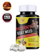 Horny Goat Weed Extract with Maca,Saw Palmetto,Ginseng,Male Enhancing Capsules