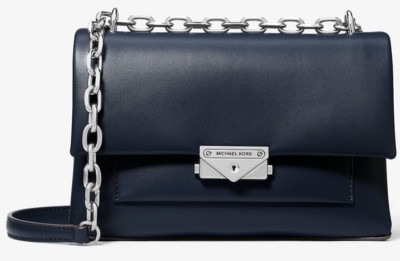 Michael Kors Cece Medium Shoulder Bag Navy Faux Leather 35S3S0EF8O NWT $538
