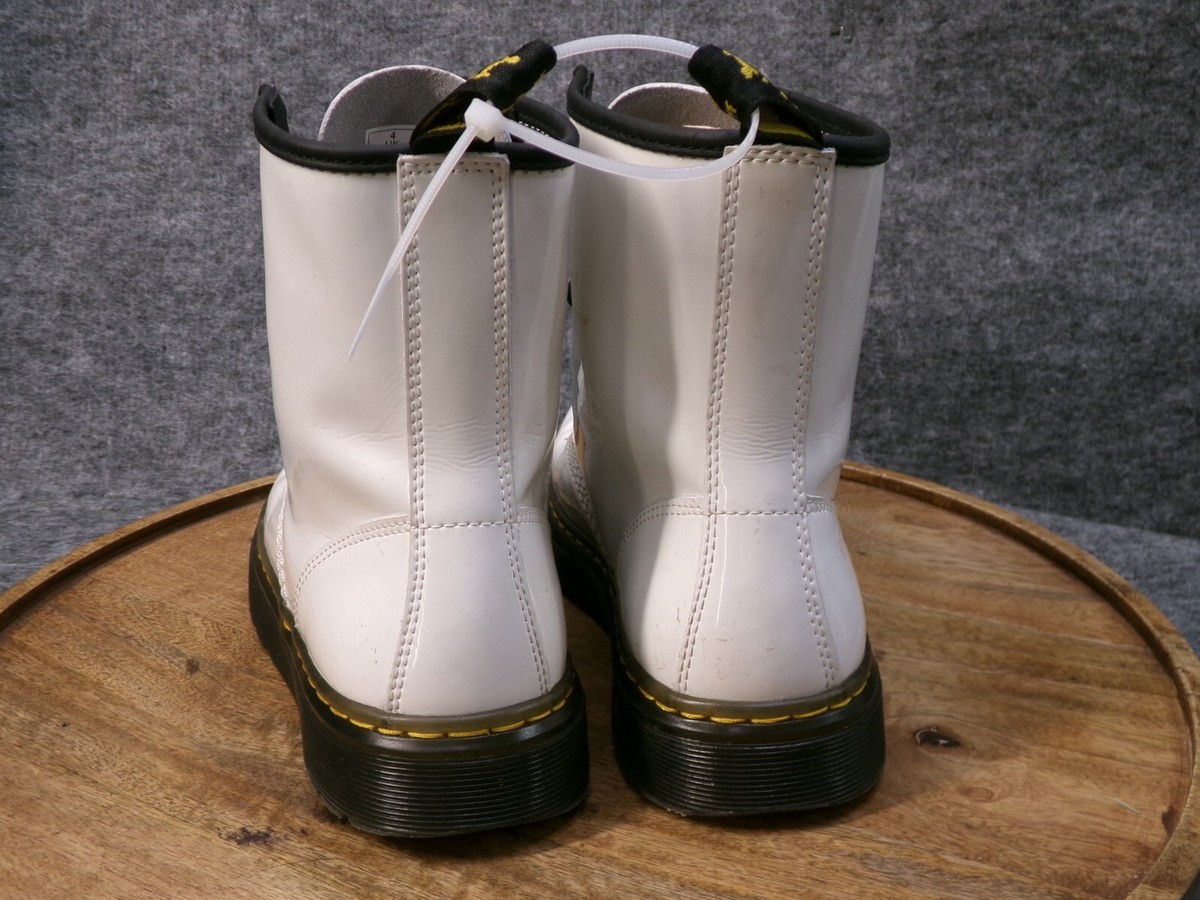 Dr. Martens Zavala White Round Toe Lace-Up Combat Boots Men 6 or Women 7 Dr. Martens Zavala Leather White Combat Boots Lace Up  main image 2