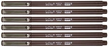 Marvy Uchida Le Pen 6 Pc Brown 0.3mm Smooth Micro Fine Plastic Point LePen