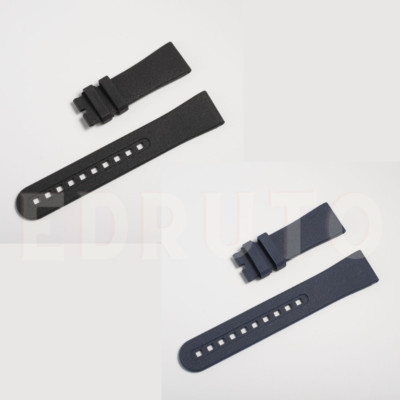 23/20mm Fluorine Rubber Watch Band Strap Fits Blancpain Fifty Fathoms Blue Black