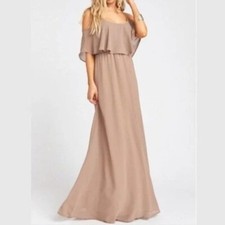 Show Me Your Mumu Caitlin Ruffle Maxi Dress Dune Womens Size Small Bridesmaid