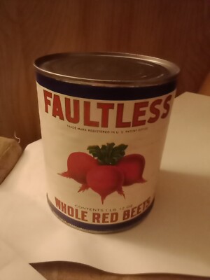 Vintage Advertising Tin Can Whole Red Beets Brand Edgett Burnham Co