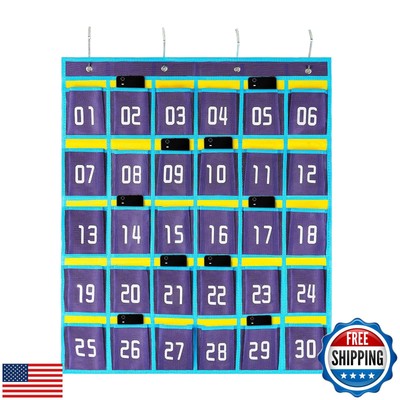 Loghot Numbered Classroom Sundries Closet Pocket Chart for Cell Phones Holder