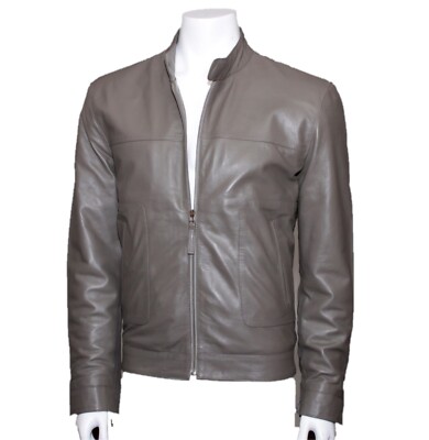 Cafe Racer Men s Leather Jacket Motorcycle Genuine Sheepskin Leather Jacket