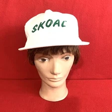 Skoal Vintage Snapback Hat Cap K Products USA White Green Skoal hat