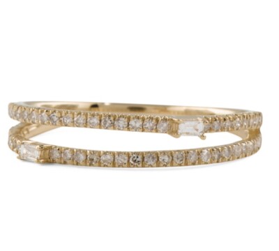 4kt Gold Diamond Double Row Ring