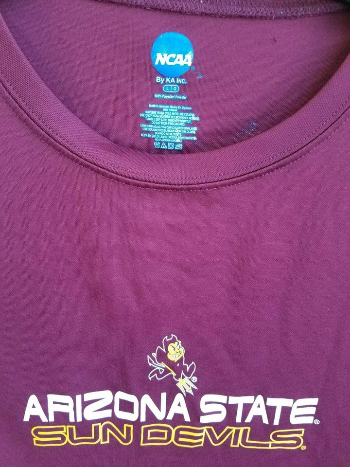 ФУТБОЛКА NCAA ОТ KA INC «СОЛНЕЧНЫЕ ДЬЯВОЛЫ ШТАТА АРИЗОНА» ПЛЮС ЛОГОТИП большая б/у в отличном состоянии! - Изображение 2 из 3