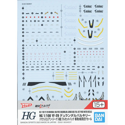 HG 1/100 YF-29 Durandal Valkyrie (Maximilian Jenius Use) Full Set Pack Water Dec