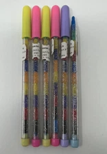 Lot of 6 True Vintage 1980's Bensia Multi Colored Push Pencils Pop A Point