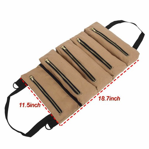 Multi-Purpose Roll Up Tool Bag Wrench Roll Organizer Pouch Car Camping Gear Bags - Picture 5 of 21