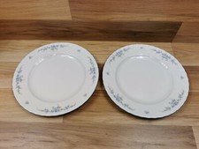 2 x Vintage Seltmann Weiden Regina Blue Rose Garland 9.75" Dinner Plates