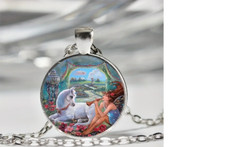 PERFECT Gift fairy unicorn fantasy Pendant On 925 Sterling Silver 20" Necklace