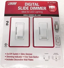 Feit Electric Digital Slide Dimmer for LED Lighting, 2 PK, Digital Slide Dimmer