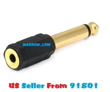 6.35mm (1/4 Inch) Mono Plug to 3.5mm Stereo Jack Adapter