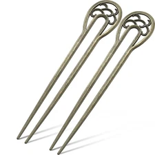 2Pcs Metal U Shaped Hairpin Large French Hair Pins Vintage Hair Sticks Hair Fork