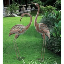 Home and Garden Crane Sculptures Set of Two