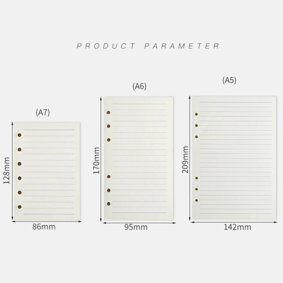 80Sheets Kraft Paper Loose Leaf Paper 6-hole Binder Inner Page  Students - Image 2 of 4