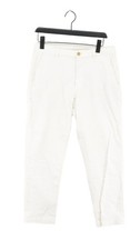 Uniqlo Women's Suit Trousers M White Cotton with Elastane Straight Dress Pants