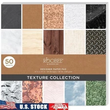 Texture Paper Pad 12x12 50 Sheets 25 Designs Scrapbooking DIY Crafts Card Making