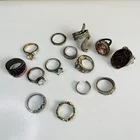 Lot 14 Vintage Costume Jewelry Rings Silver/Gold-Tone For Repair Crafts or Wear