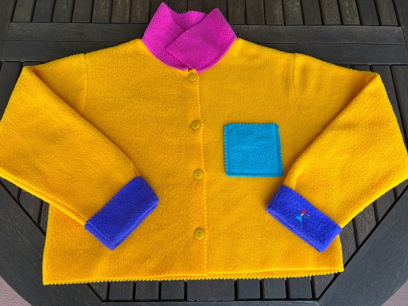 American Girl Today DRESS LIKE YOUR DOLL Yellow Fleece SHIRT JAC Jacket Sz Large