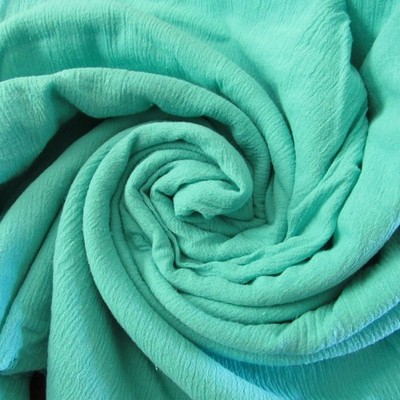 Teal Turquoise Crinkle Light Weight Sewing Fabric Size 49 x 105 Almost 3 Yards