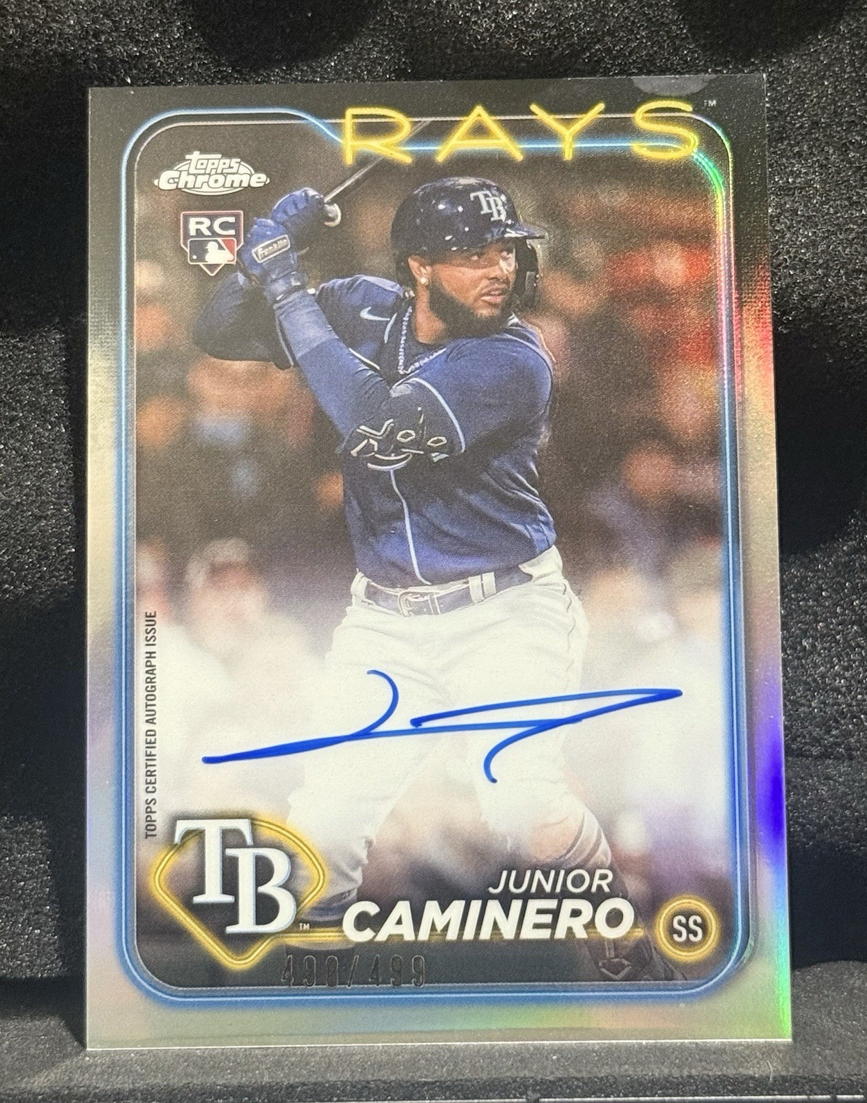 2024 Topps Chrome - Rookie Auto Junior Caminero #RA-JCA Refractor /499 (AU, RC)