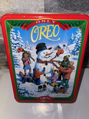 Vintage 1996 Nabisco Oreo Christmas Holiday Tin Empty excellent 