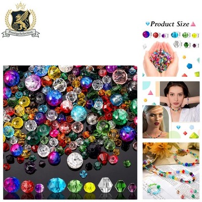 Durable 1300-Piece Crystal Glass Beads in 4 Sizes for All Your DIY Projects