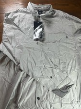 NEW Oakley Ellipse Mens Solid Longsleeve Button Down Shirt Stone Gray XXL
